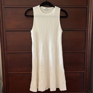 NakedCashmere Cream Ribbed 100% Cashmere Sleeveless Dress M